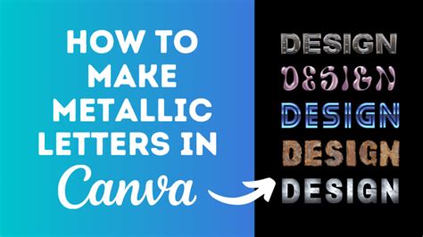 how to get metallic text in canva