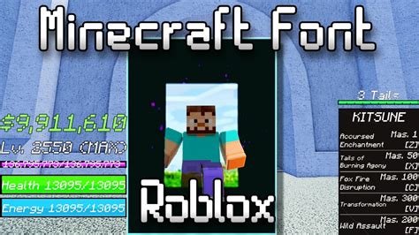 how to get minecraft font in roblox