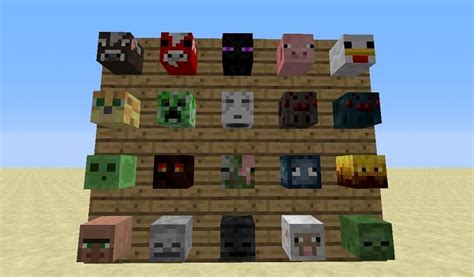 how to get mob heads in minecraft with commands