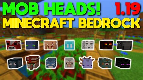 how to get mob heads in minecraft with commands bedrock