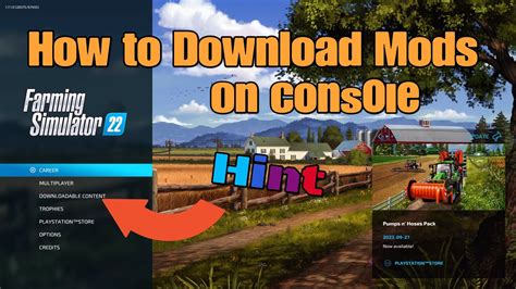 how to get mods on console fs22