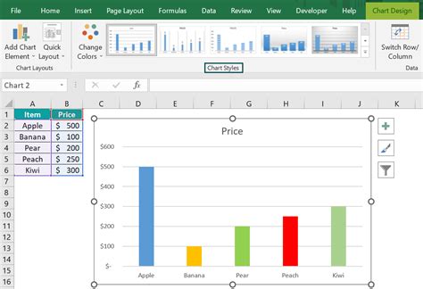how to get more chart styles in excel