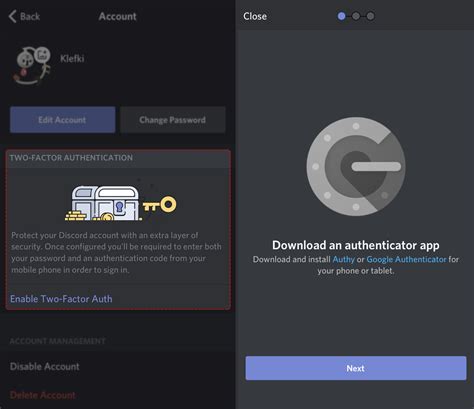 how to get my authentication code for discord