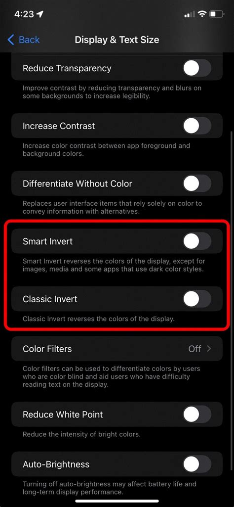 how to get negative colors on iphone