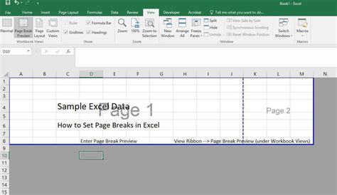 how to get page view in excel
