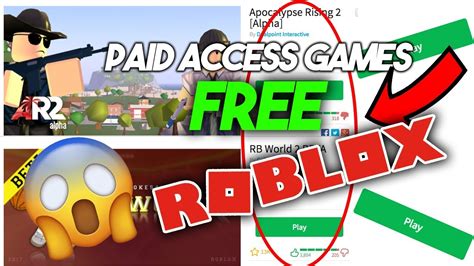 how to get paid roblox games for free
