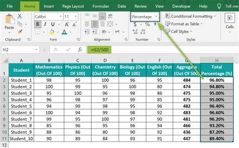how to get percentage in excel sheet formula