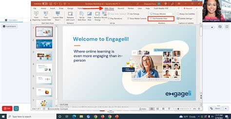 how to get presenter view with notes on powerpoint