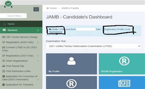 how to get profile code for jamb online