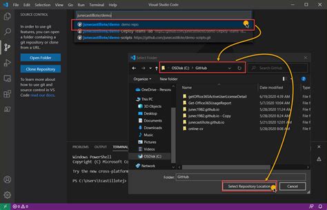 how to get project from github in visual studio