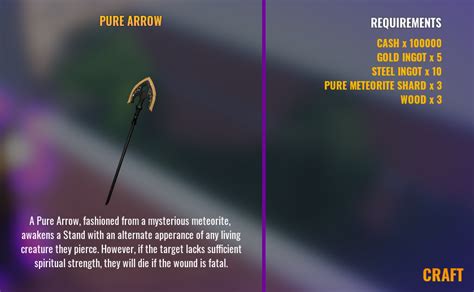 how to get pure arrow in roblox is unbreakable
