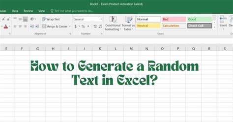 how to get random text in excel