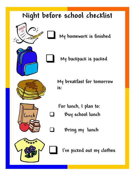 how to get ready for school the night before