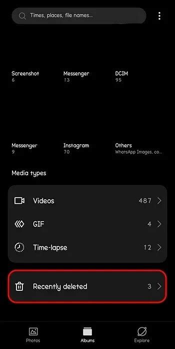 how to get recently deleted videos on android