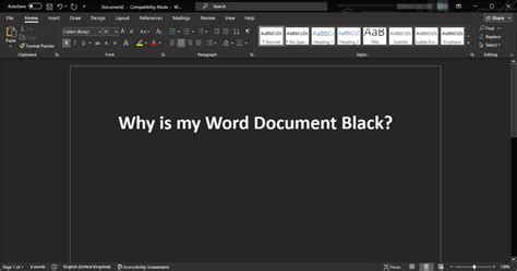 how to get rid of black background on word document