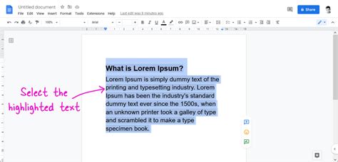 how to get rid of copy and paste highlight on google docs