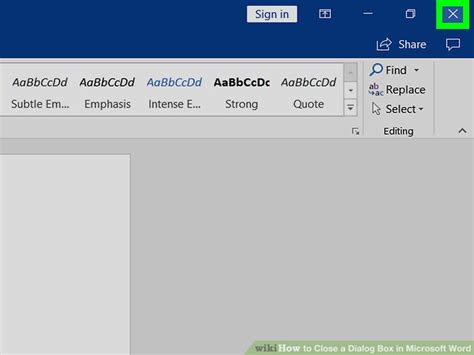 how to get rid of dialog box in word
