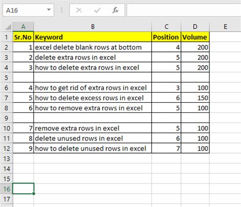 how to get rid of empty rows at bottom of excel sheet