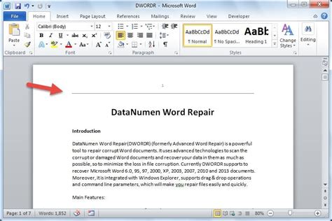 how to get rid of header and footer line in word