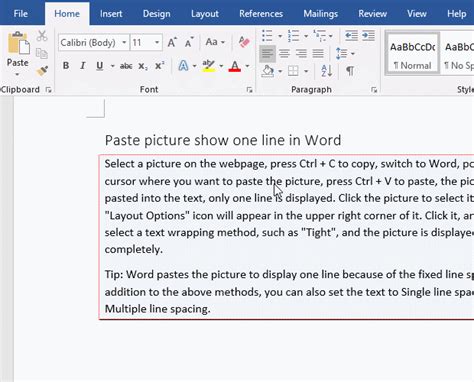 how to get rid of line break symbols in word