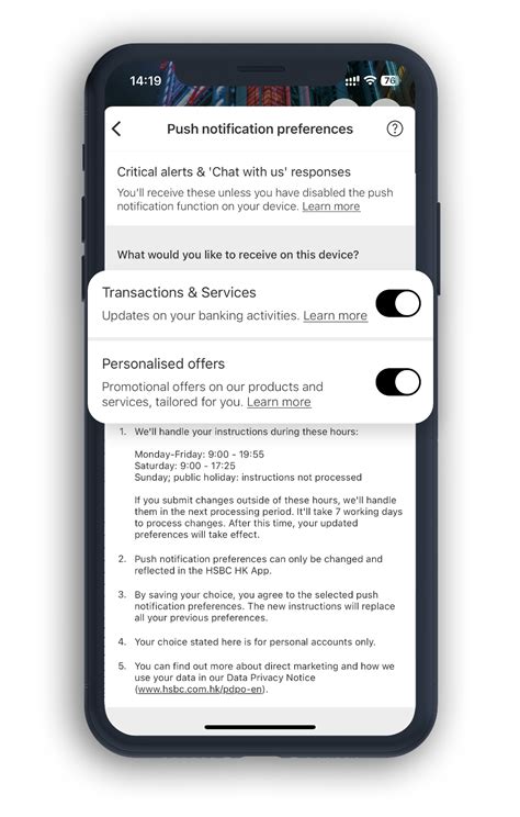 how to get rid of notifications on hsbc app iphone