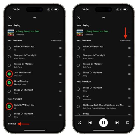 how to get rid of queue on spotify iphone