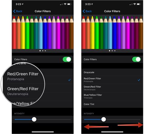 how to get rid of red filter on iphone