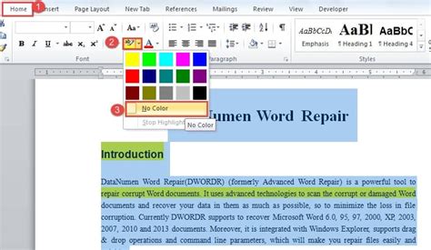 how to get rid of shaded text box in word