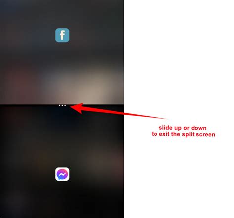 how to get rid of split screen on facebook messenger android