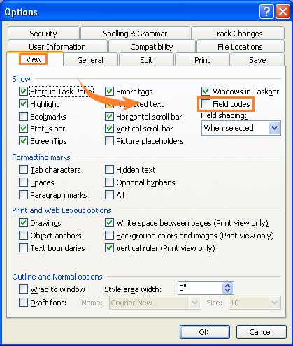 how to get rid of unknown field code changed in word mac