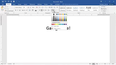 how to get shading in word