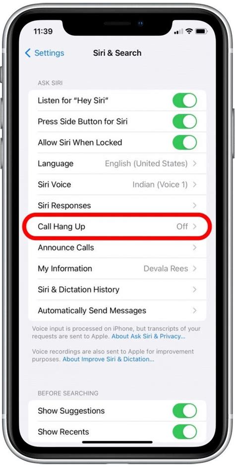 how to get siri to end a call
