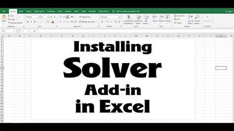 how to get solver add in excel