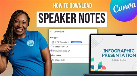 how to get speaker notes on canva