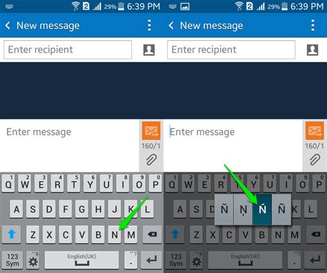how to get special characters on android keyboard