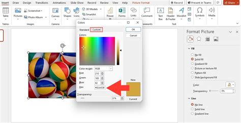 how to get the color code from an image in powerpoint