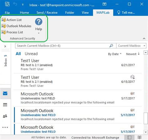 how to get to advanced security options in outlook