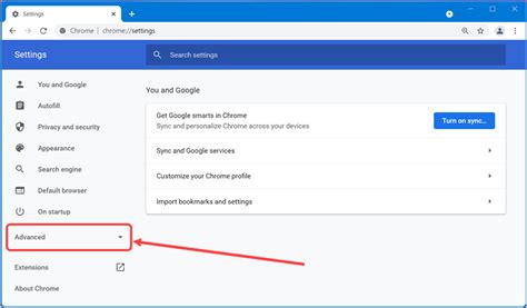 how to get to advanced settings in chrome