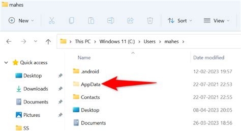 how to get to appdata folder windows 11