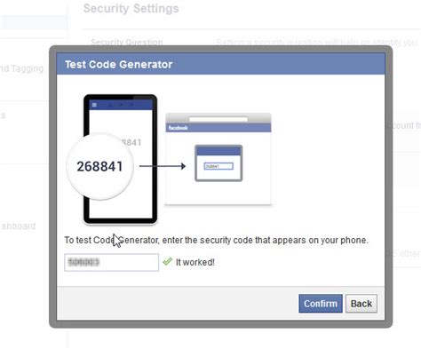 how to get verification code from facebook