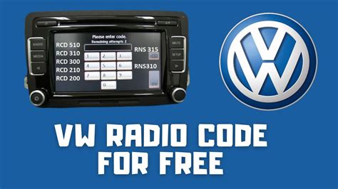how to get vw radio code for free