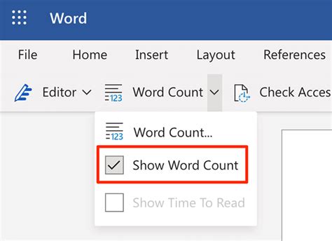 how to get word count excluding references
