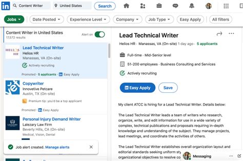 how to get writing jobs on linkedin