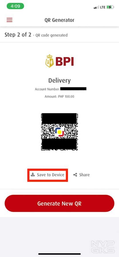 how to get your own qr code in bpi