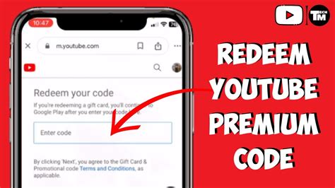 how to get youtube premium with code