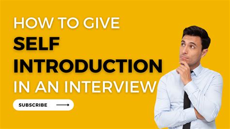 how to give a self introduction in interview