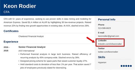 how to give linkedin profile link in resume
