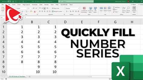 how to give number series in excel