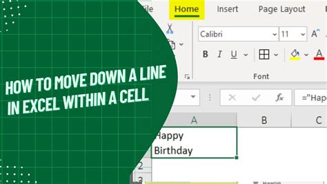 how to go down a line in excel same cell on mac