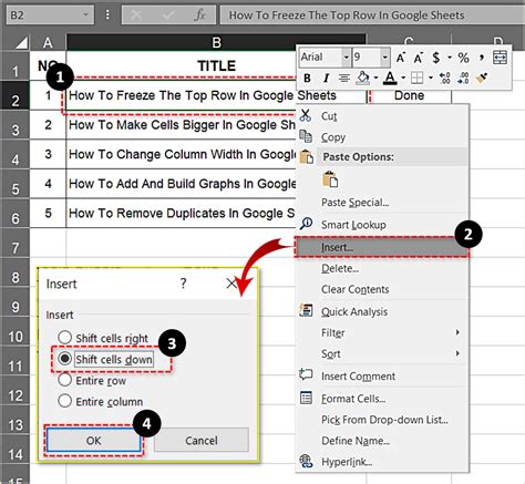 how to go down one line in excel on mac